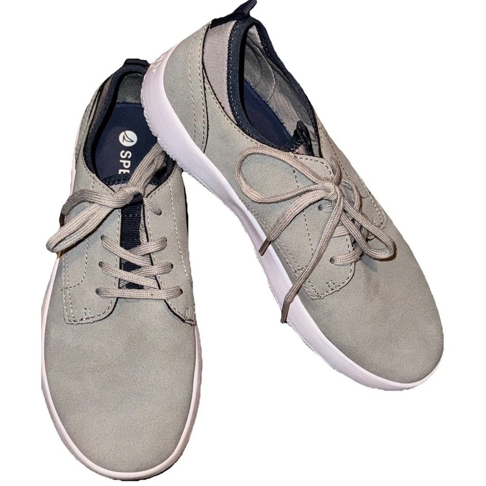 Sperry Topsider Coastal Break Skiff Gray Dress Casual Lace Up Shoes Youth Sz 3